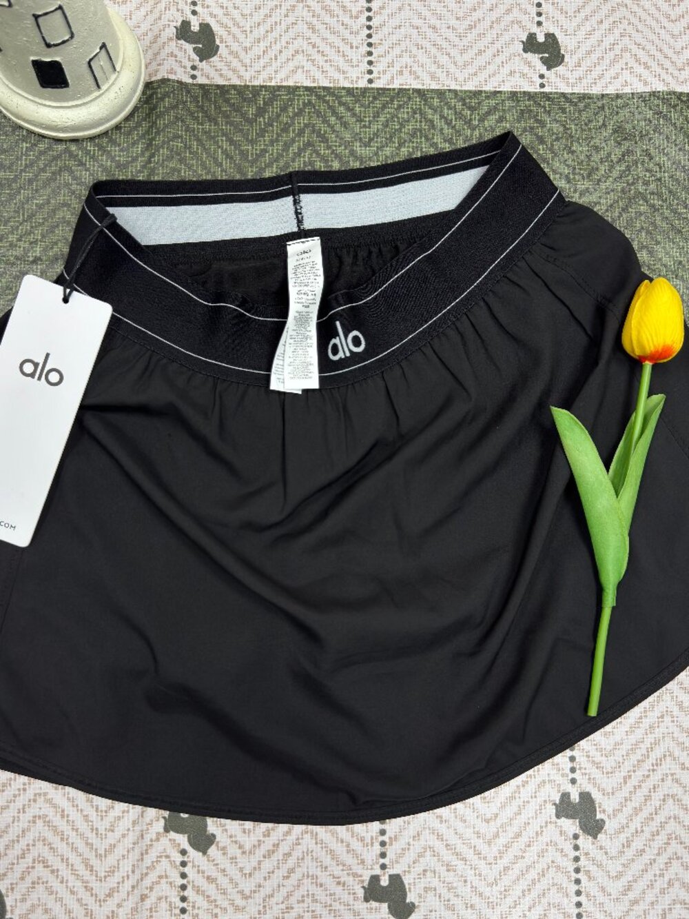 ALO Yoga Women’s Match Point Tennis Skirt Black🥰🖤Cute & Sporty Girly Style - Picture 2 of 7